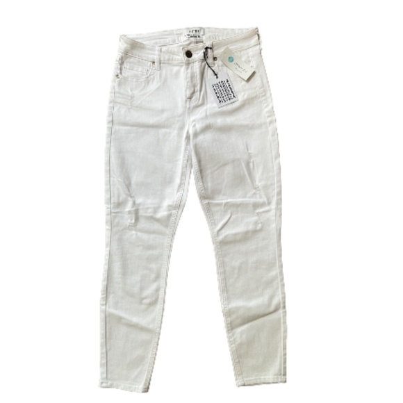 Stitch Fix Pistola Jeans Womans 27/28 White Mid-Rise Lightly Distressed Ankle - Picture 3 of 8